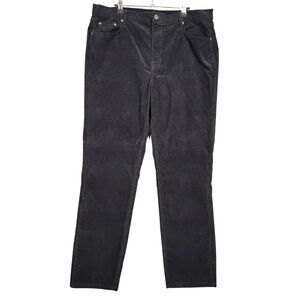 BODEN Black Stretch Corduroy Cotton High Rise Straight Leg Pant Heritage SIZE 14